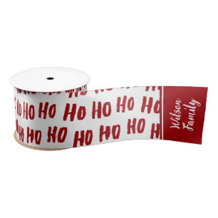 Ruban En Satin Fun Ho Ho Ho Texte Rouge Fête Motif Noël