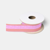 Ruban En Satin Fun mignon rose rayures géométriques (Bobine)