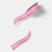 Ruban En Satin Fun mignon rose rayures géométriques (Dos)