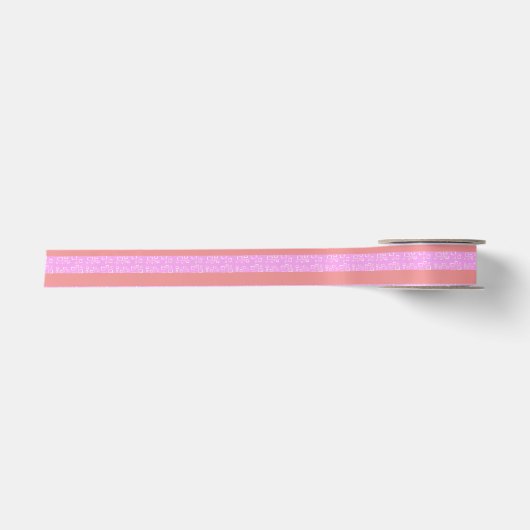 Ruban En Satin Fun mignon rose rayures géométriques (Devant)