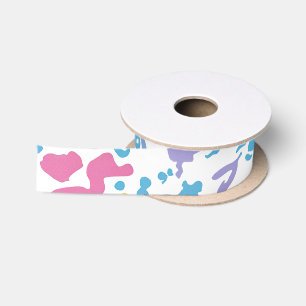 Ruban En Satin Fun pastel coloré formes vibrantes