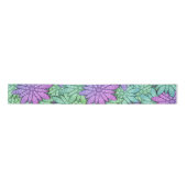 Ruban En Satin Fun Purple et Fleurs vertes (Devant)