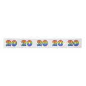 Ruban En Satin Fun, Rainbow Motif "20" Numéro d'événement (Grey) (Devant)