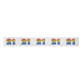 Ruban En Satin Fun, Rainbow Motif "21" Numéro d'événement (Grey) (Devant)