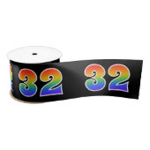 Ruban En Satin Fun, Rainbow Motif "32" Numéro d'événement (noir) (Bobine)