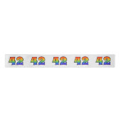 Ruban En Satin Fun, Rainbow Motif "42" Numéro d'événement (Grey) (Devant)