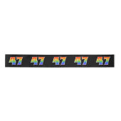 Ruban En Satin Fun, Rainbow Motif "47" Numéro d'événement (noir) (Devant)