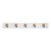Ruban En Satin Fun, Rainbow Motif "4" Numéro d'événement (Grey) (Devant)