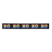 Ruban En Satin Fun, Rainbow Motif "50" Numéro d'événement (noir) (Devant)