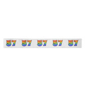 Ruban En Satin Fun, Rainbow Motif "57" Numéro d'événement (Grey) (Devant)