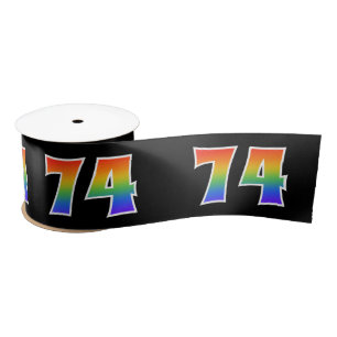 Ruban En Satin Fun, Rainbow Motif "74" Numéro d'événement (noi