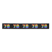 Ruban En Satin Fun, Rainbow Motif "78" Numéro d'événement (noir) (Devant)