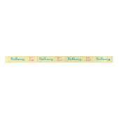 Ruban En Satin Fun Whimsical 5e anniversaire Jaune Nom (Devant)
