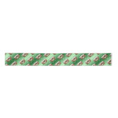 Ruban En Satin Funky Noël Fruitcake Motif Vert (Devant)