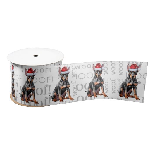 Ruban En Satin Funny Doberman Pinscher Santa Dog (Bobine)