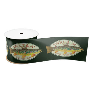 Ruban En Satin Funny Fishing TROUT BUM