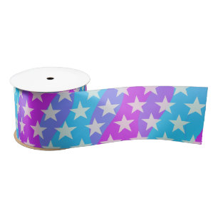 Ruban En Satin Funny Stars Motif transparent + votre arrière - pl