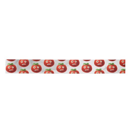 Ruban En Satin Funny Tomato Motif - Cartoon Vegetable Art (Devant)