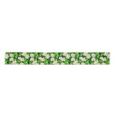Ruban En Satin Gardenias blanches et Feuilles verts de Jade (Devant)