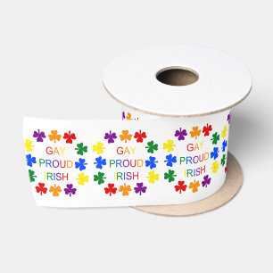 Ruban En Satin Gay Fier Irlandais LGBT Rainbow Shamrocks