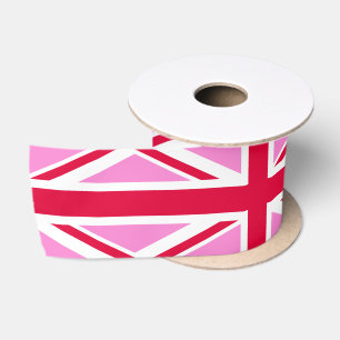 Ruban En Satin GAY PRIDE britannique (Union Jack rose) (Drapeau b