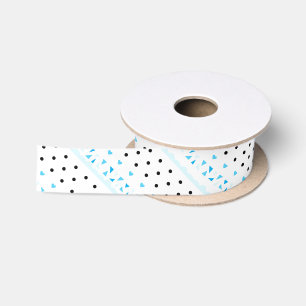 Ruban En Satin Géométrie bleue