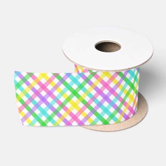 Ruban En Satin Gingham de Pâques 8 (Bobine)