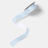 Ruban En Satin Gingham Rétro Bleu Bébé (Dos)