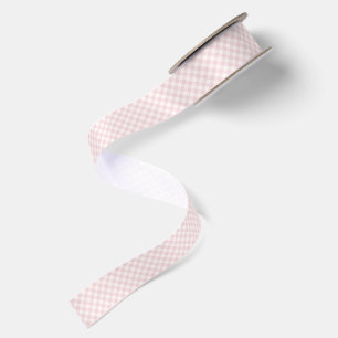 Ruban En Satin Gingham Rétro Printemps Douce Teinte Rose