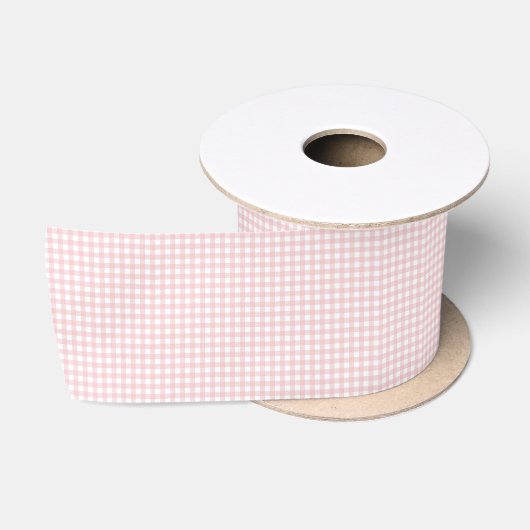 Ruban En Satin Gingham Rose Vintage Campagne Rustique  (Bobine)