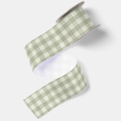 Ruban En Satin Gingham Vert Sauge (Dos)