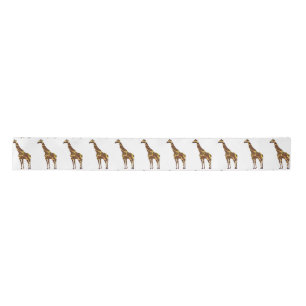 Ruban En Satin Giraffe Brown et jaune Silhouette