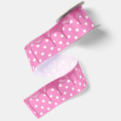 Ruban En Satin Glaçage rose sur pois (Dos)