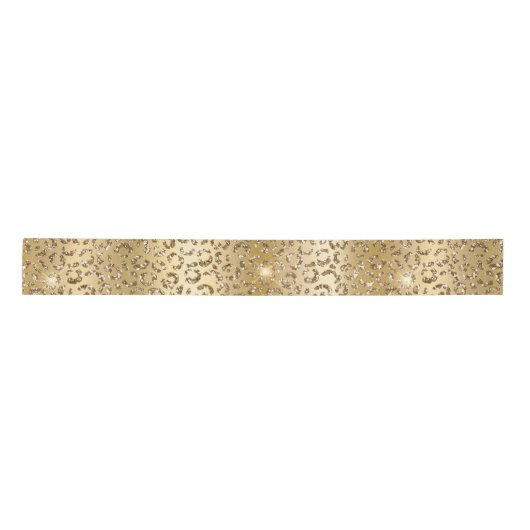Ruban En Satin Glam Jaune Parties scintillant d'or Leopard (Devant)