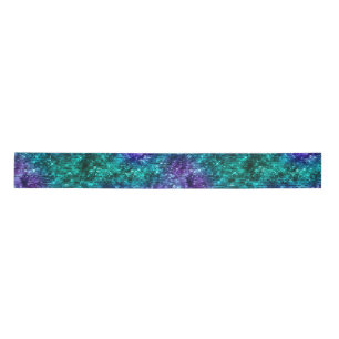 Ruban En Satin Glamour Océan Paillettes Violettes et Turquoise