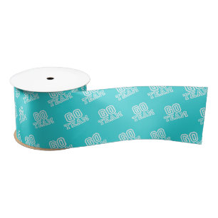 Ruban En Satin Go Team Word Art en bleu turquoise