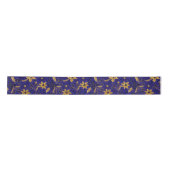 Ruban En Satin Gold and Blue Christmas Poinsettia Flowers (Devant)