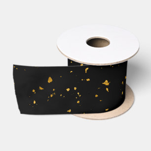 Ruban En Satin Gold Flakes Noir