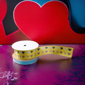 Ruban En Satin Gold Grey Black Coeurs Brown