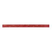 Ruban En Satin Gold Joyeux Noël Script Calliage sur rouge (Devant)