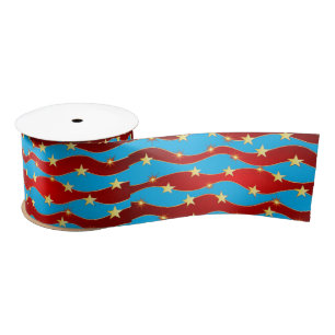 Ruban En Satin Gold Stars Patriotic Thunder_Cove
