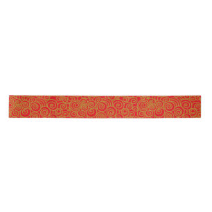Ruban En Satin Golden Chinese Auspicious Nuages Motif sur rouge