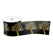 Golden Foil Comme Arbre Gold Coeurs Feuille nuit C