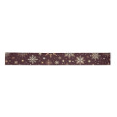 Ruban En Satin Golden Frost : Festive Snowflake Wonderland (Devant)