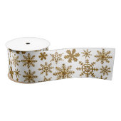 Ruban En Satin Golden Sparkling Snowflakes Joyeux Noël (Bobine)