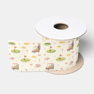 Ruban En Satin Golf sur le thème de Girl Baby shower Pink Cart