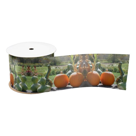Ruban En Satin Gourmets Et Ferme Citrouille Stand 2 Automne (Bobine)