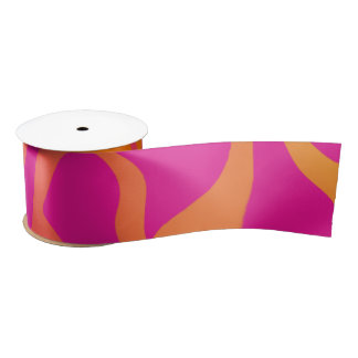 Ruban En Satin Gradient orange et rose chaud