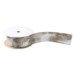 Ruban En Satin Grain en bois patiné rustique