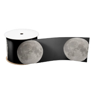 Ruban En Satin Grande lune dans le ciel noir